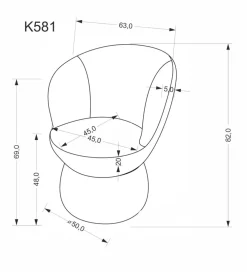 Krzesło obrotowe K581 82 cm beżowe