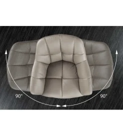 Krzesło obrotowe PAPILLON 83 cm 180 stopni skórzany taupe