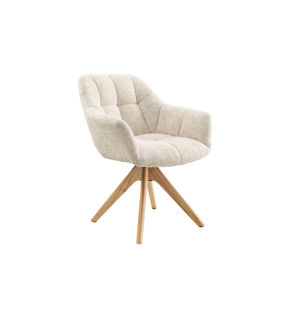 Krzesło obrotowe PAPILLON 83 cm 180 stopni chenille champagne beige