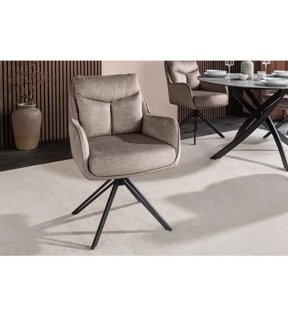 Krzesło obrotowe PROMETHEUS 88 cm 180 stopni welwet taupe