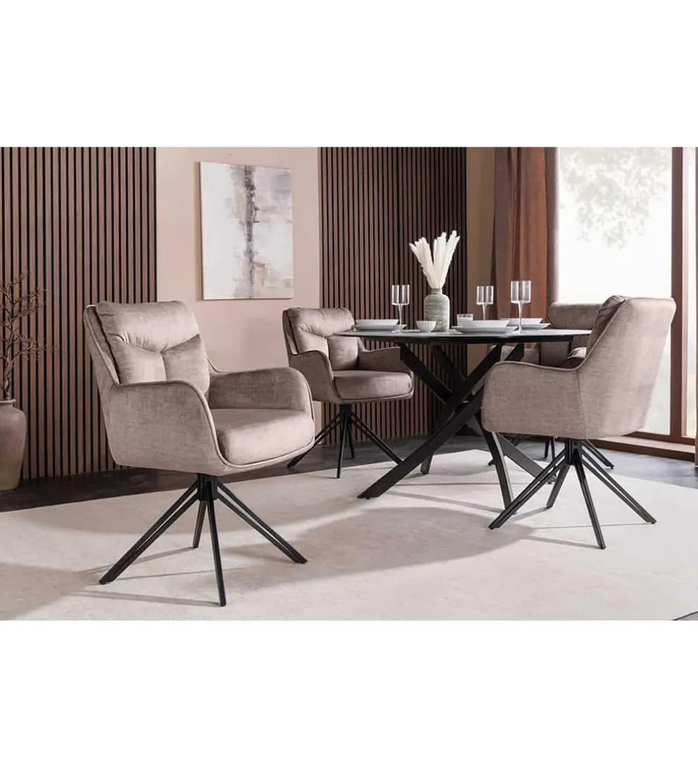 Krzesło obrotowe PROMETHEUS 88 cm 180 stopni welwet taupe