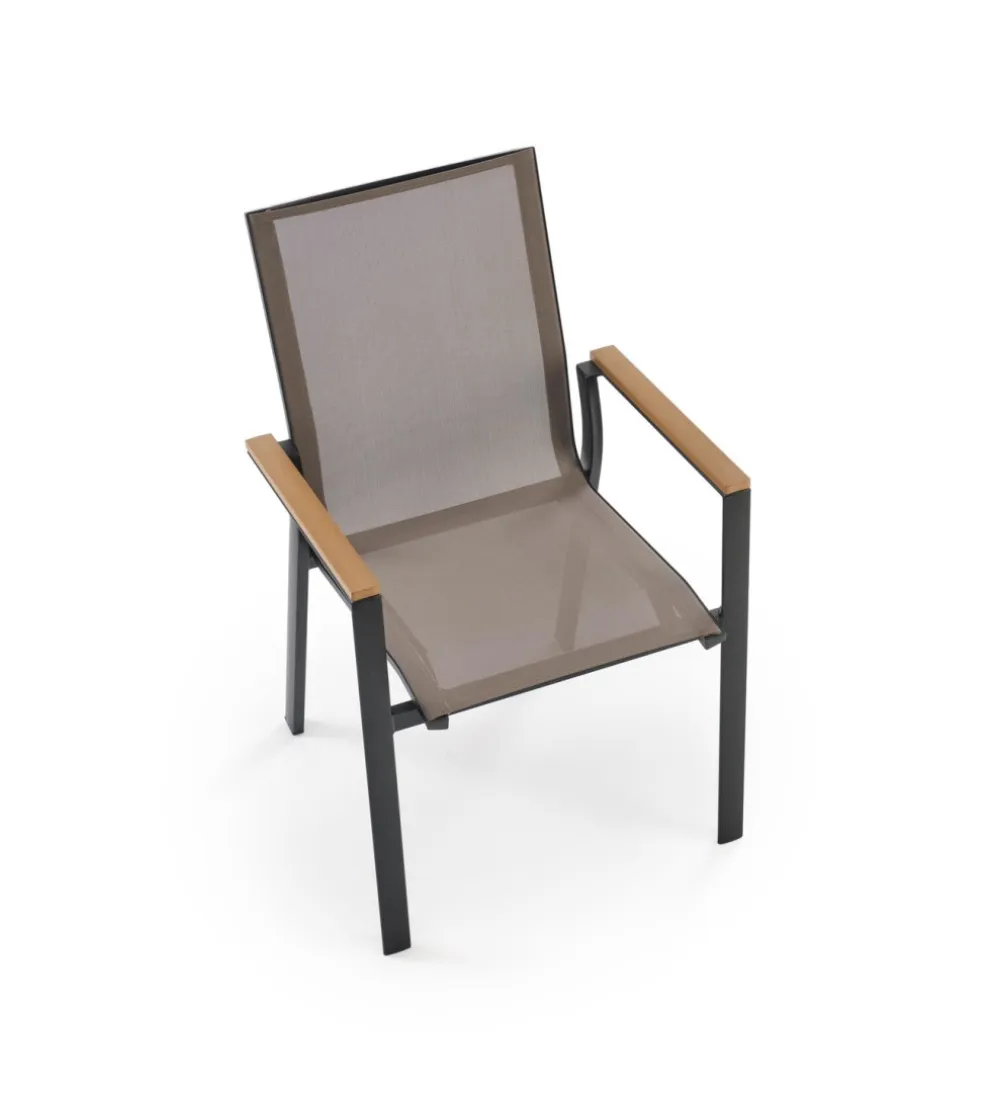 Krzesło ogrodowe FIERRO 88 cm czarny brązowy