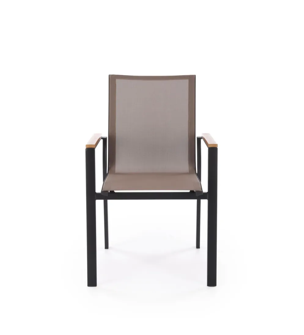 Krzesło ogrodowe FIERRO 88 cm czarny brązowy
