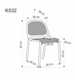 Krzesło ogrodowe K532 80 cm czarne