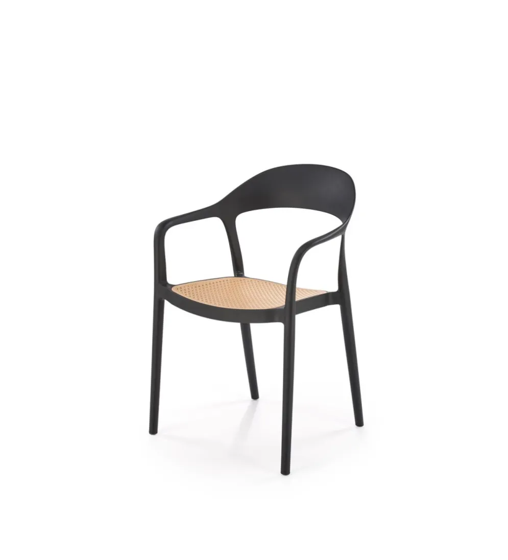 Krzesło ogrodowe K530 80 cm czarne naturalne
