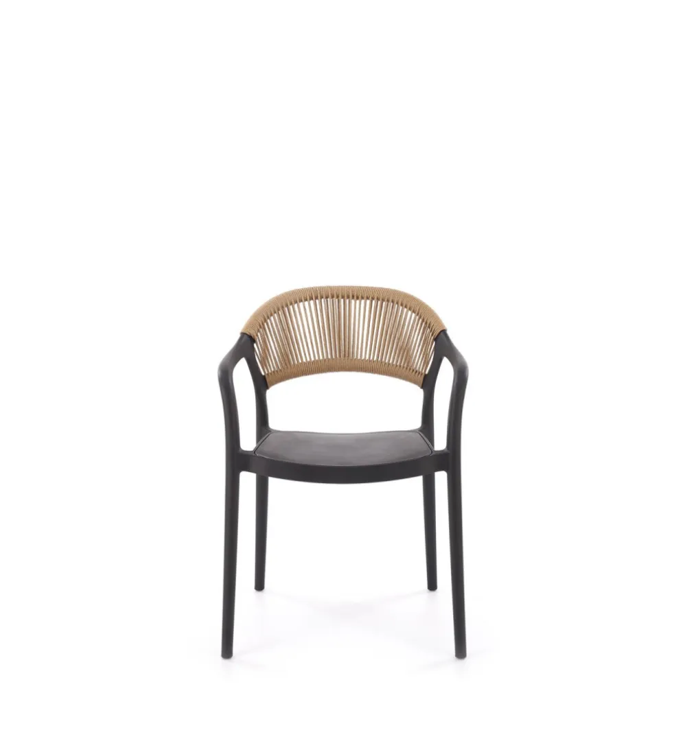 Krzesło ogrodowe K582 78 cm czarny naturalny