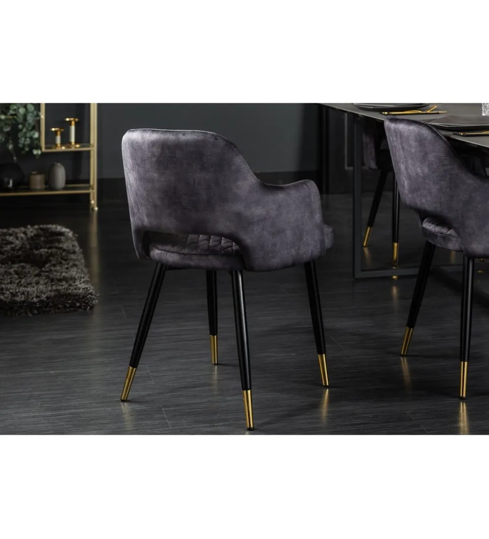 Krzesło Paris Velvet Szare