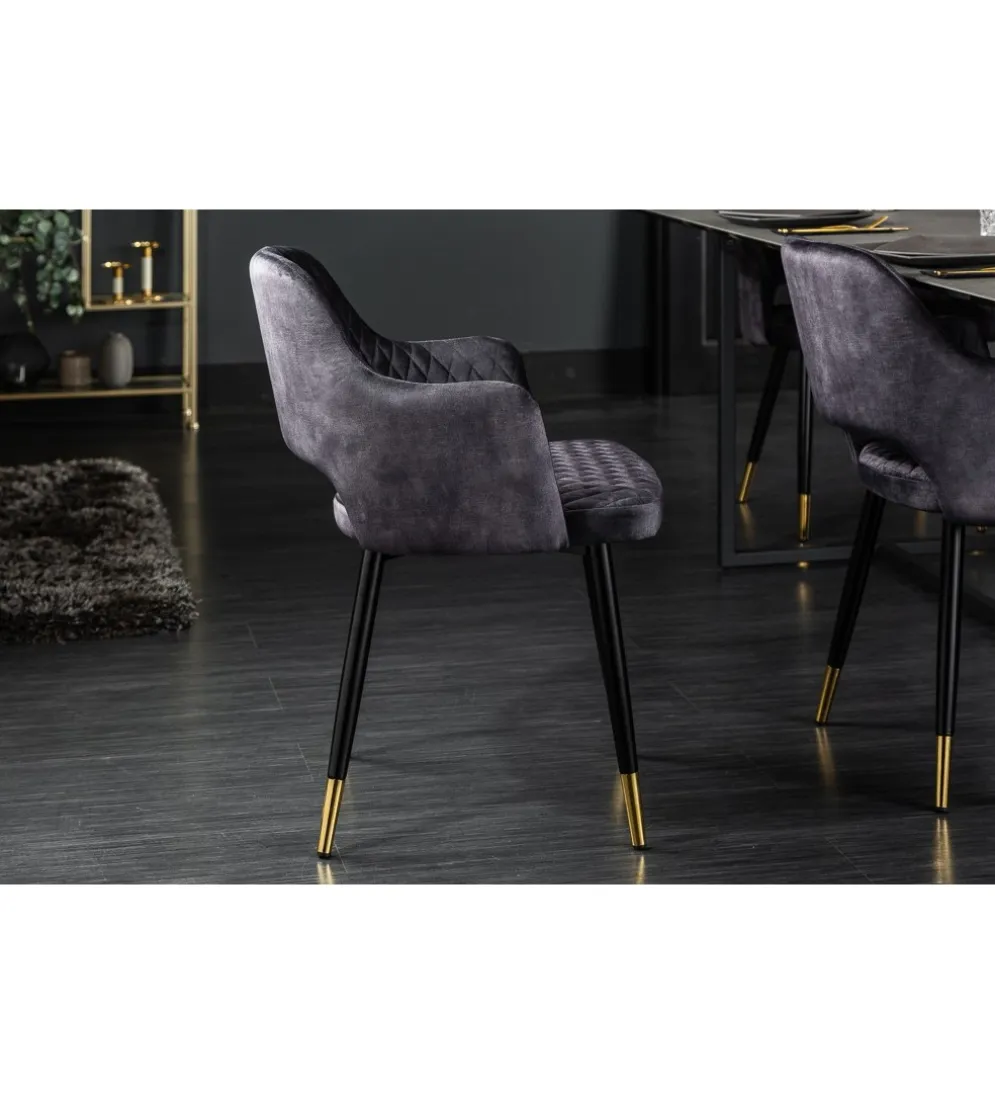 Krzesło Paris Velvet Szare