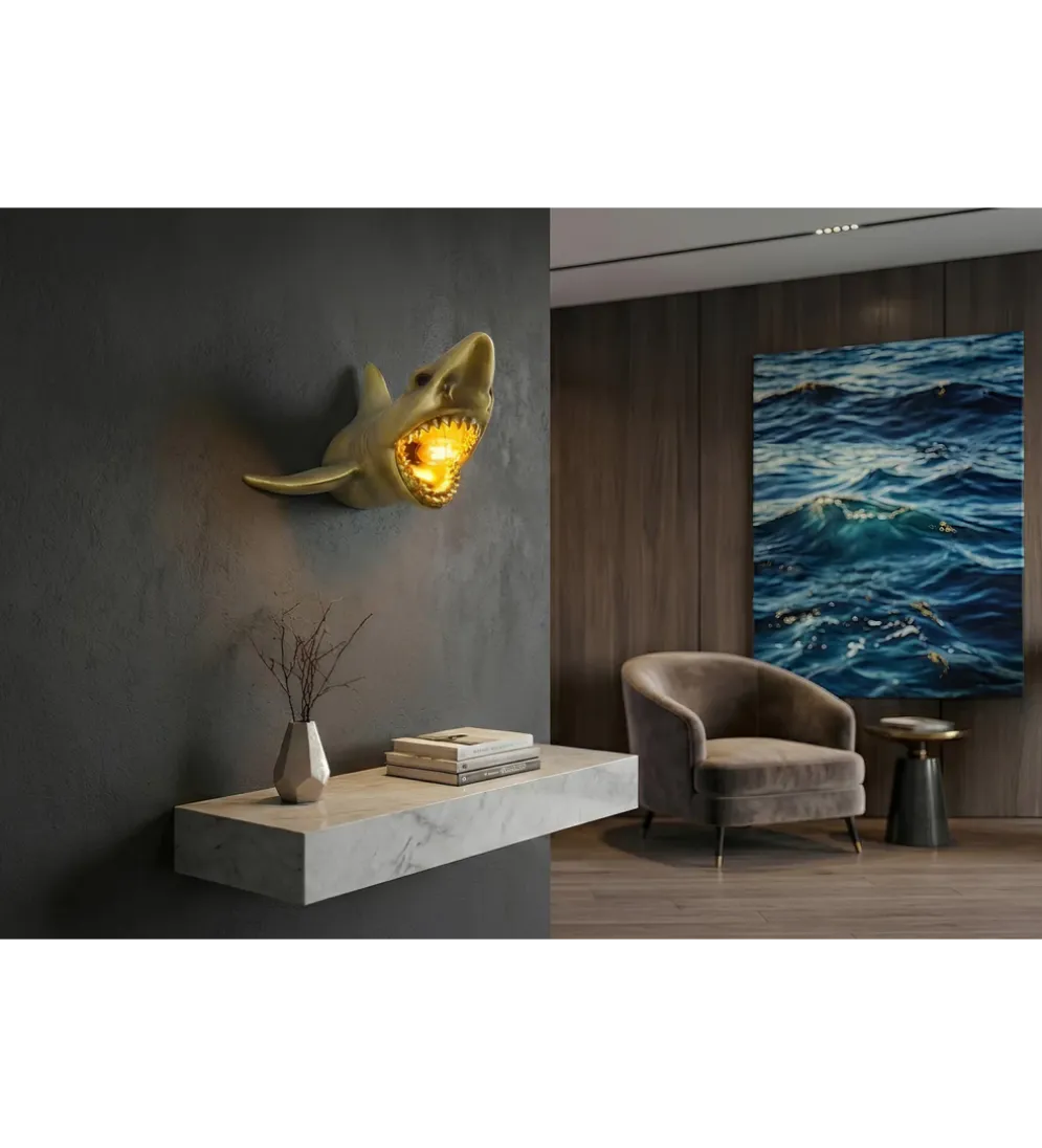 Lampa ścienna SHARK 40 cm złota