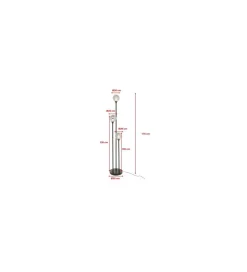 Lampa podłogowa AL CAPONE TRE 175 cm czarne