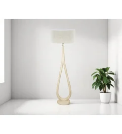 Lampa podłogowa Cronos 60 cm drewno mango