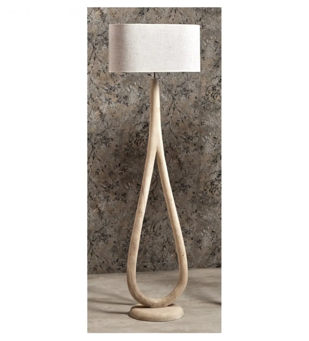 Lampa podłogowa Cronos 60 cm drewno mango
