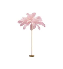 Lampa podłogowa FEATHER PALM 165 Cm  Pióra różowa