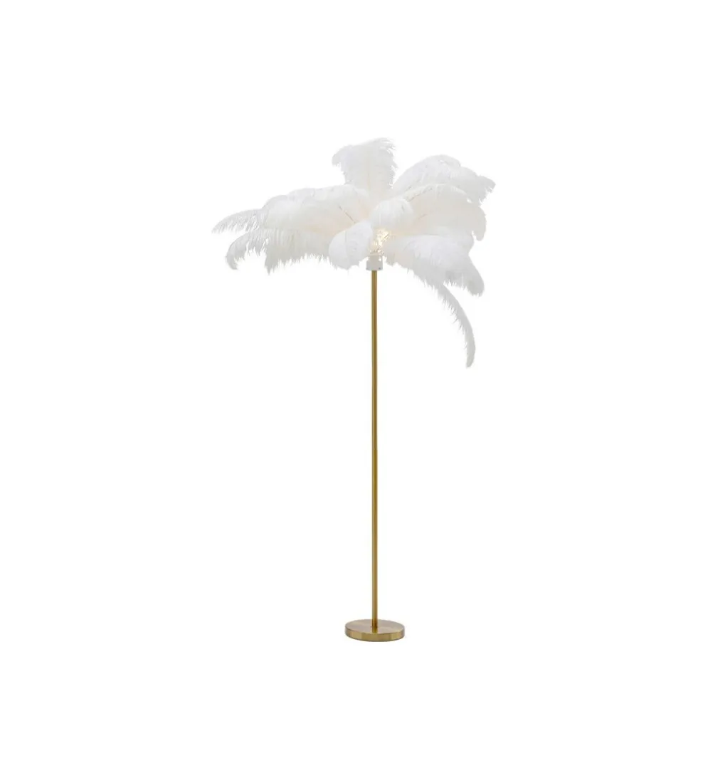 Lampa podłogowa FEATHER PALM 165 Cm Pióra biała