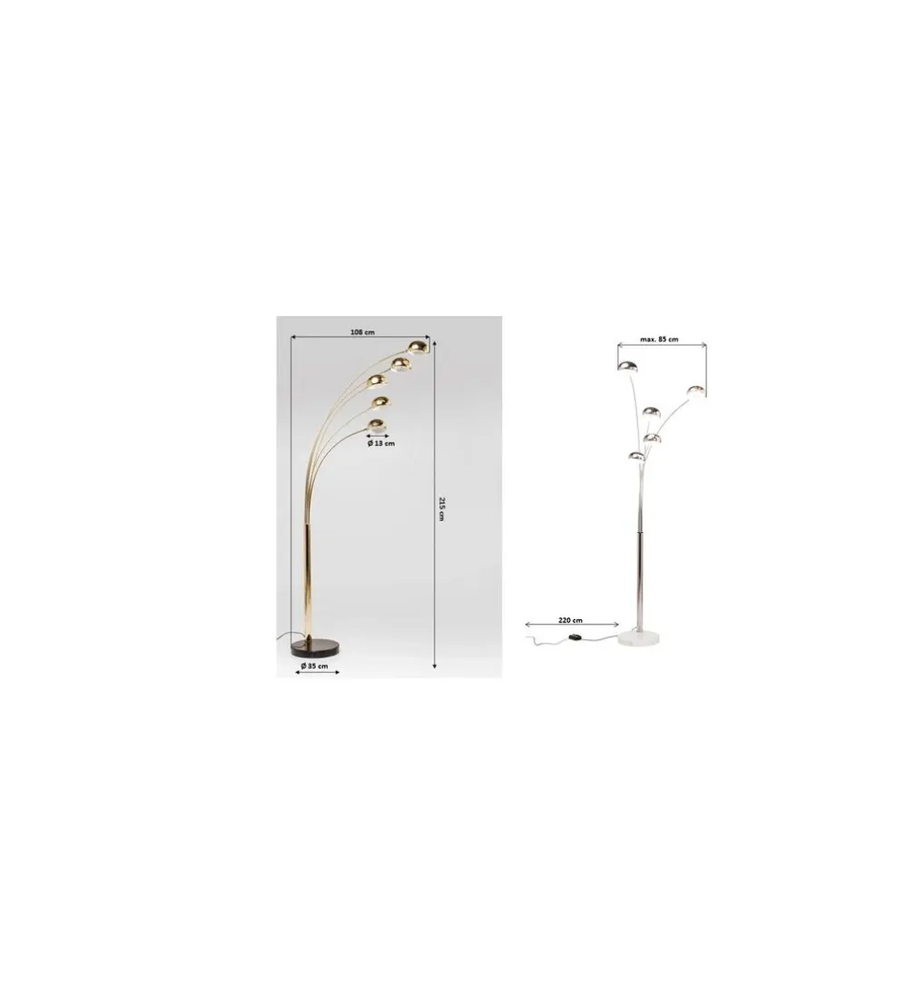 Lampa podłogowa FIVE FINGERS 215 cm złota