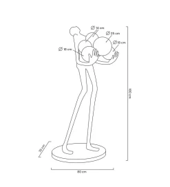 Lampa podłogowa HUMAN 180 cm czarna