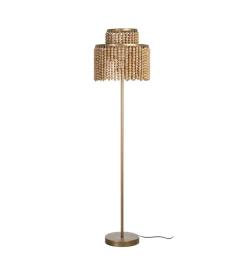 Lampa podłogowa KORGAL 152 cm naturalna złota
