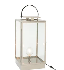 Lampa podłogowa LATARNIA 76 cm srebrna