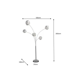 Lampa podłogowa LIQUID DIAMOND 202 cm szara