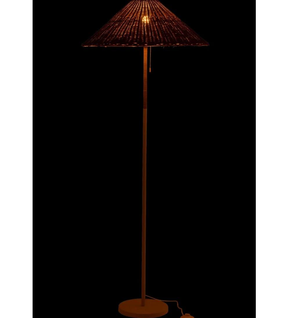 Lampa podłogowa MERTAN 154 cm rattan biała