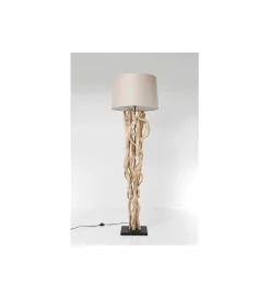 Lampa podłogowa SCULTRA drewno akacja