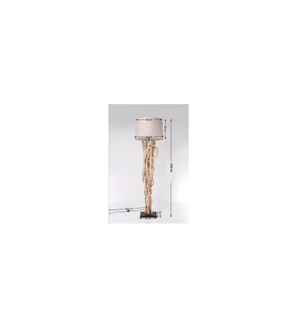 Lampa podłogowa SCULTRA drewno akacja