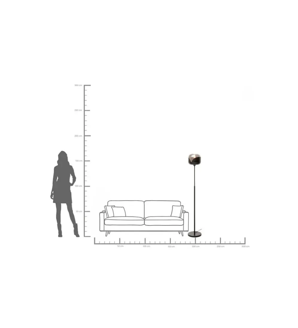 Lampa podłogowa SMOKE GOBLET BALL 160 cm