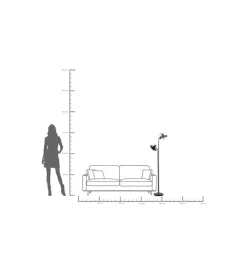 Lampa podłogowa SPEAKER DUO 149 cm czarna