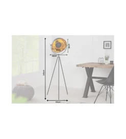 Lampa podłogowa Studio 140cm czarne złoto