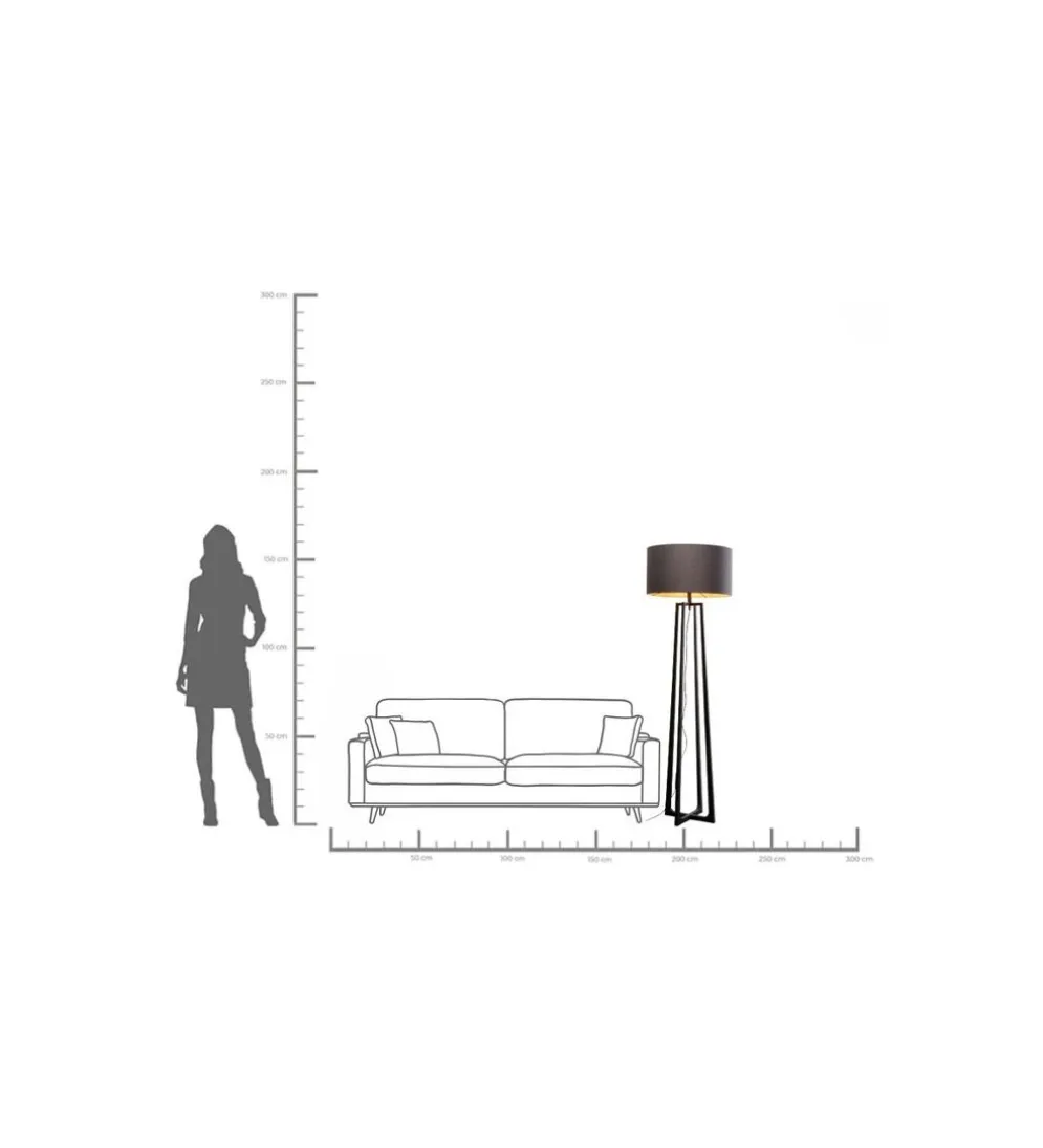 Lampa podłogowa TIMON 160 cm czarna