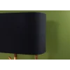 Lampa stojąca WARDROBE 150 cm naturalny z abażurem czarno-złotym