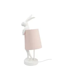 Lampa stołowa Animal Rabbit 50 cm biało różowa