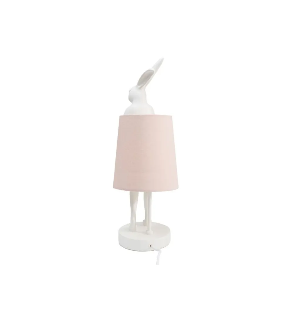 Lampa stołowa Animal Rabbit 50 cm biało różowa