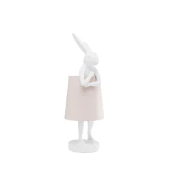 Lampa stołowa Animal Rabbit 68 cm biało różowa