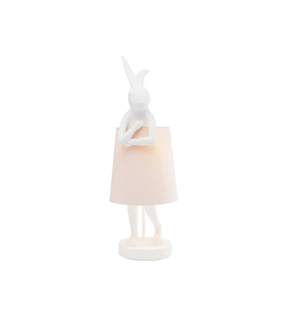 Lampa stołowa Animal Rabbit 68 cm biało różowa
