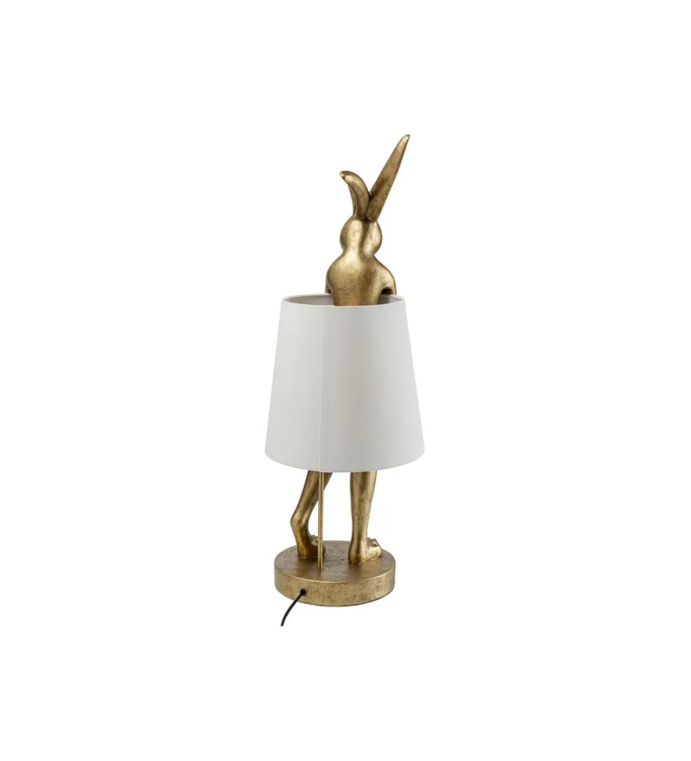 Lampa stołowa ANIMAL RABBIT 88 cm złoto biała