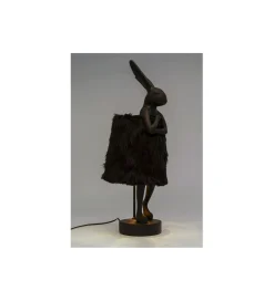 Lampa stołowa ANIMAL RABBIT FUR 68 cm czarna