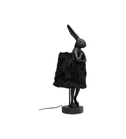 Lampa stołowa ANIMAL RABBIT FUR 68 cm czarna