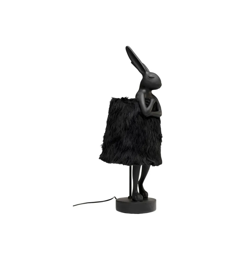 Lampa stołowa ANIMAL RABBIT FUR 68 cm czarna