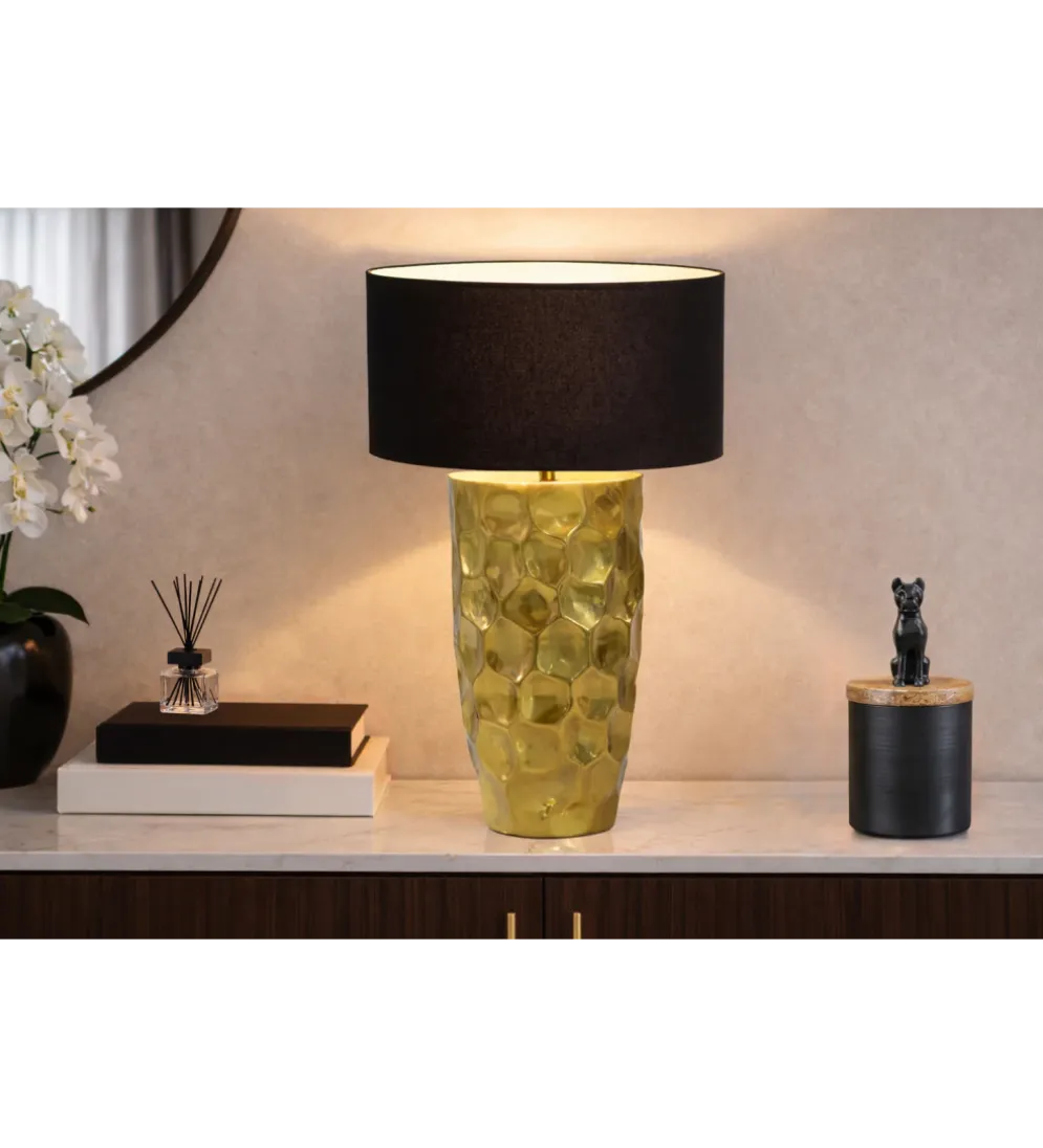 Lampa stołowa AURELIA 55 cm czarna złota