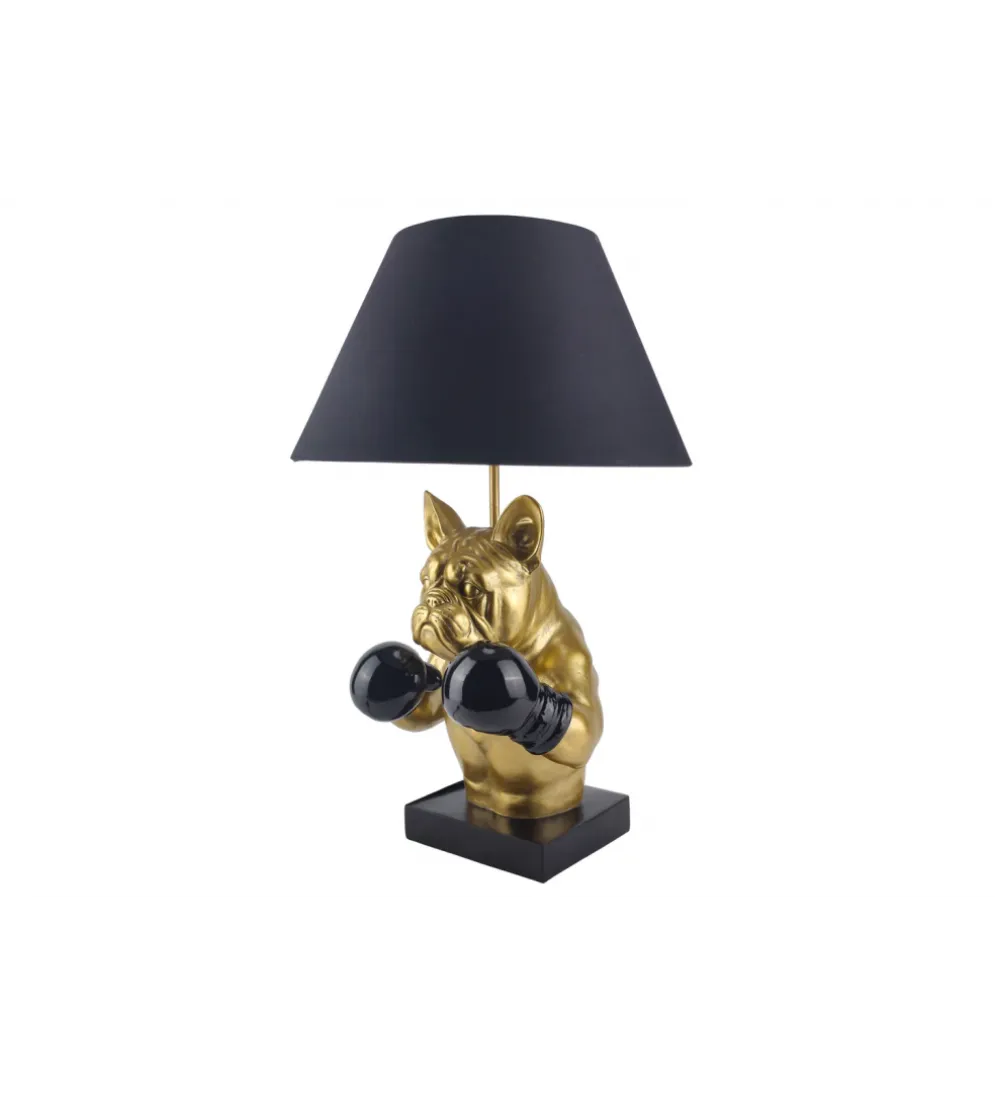 Lampa stołowa BULLDOG 55 cm złota czarna