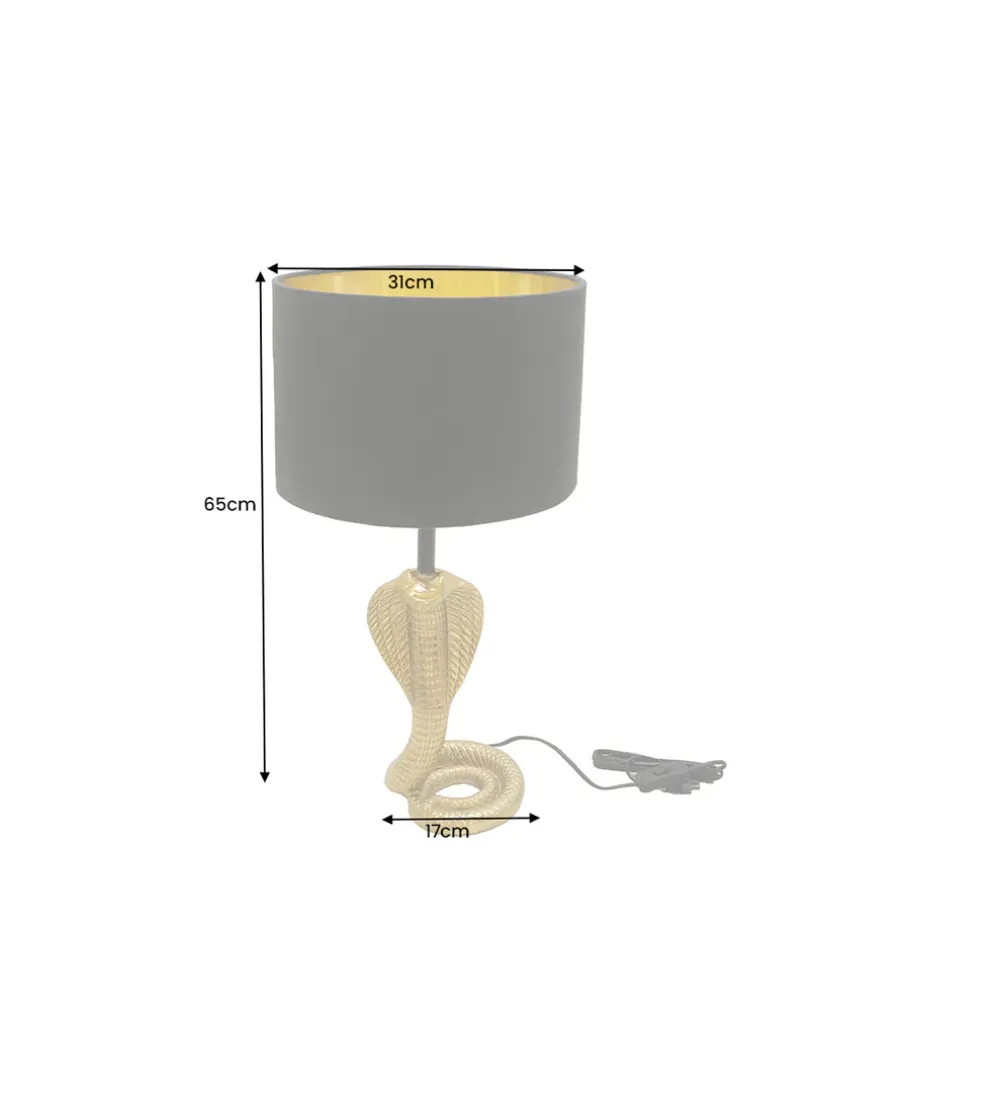 Lampa stołowa COBRA 65 cm czarna złota