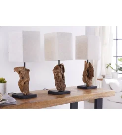 Lampa stołowa Driftwood Hypnotic beżowa