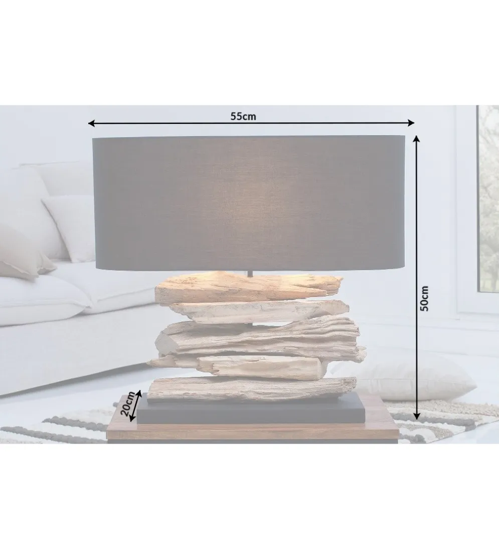 Lampa stołowa Driftwood Riverine II czarna