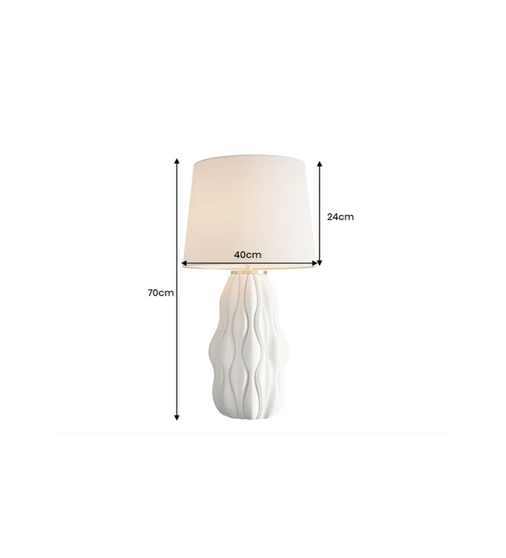 Lampa stołowa ELEGANCIA 65 cm ceramika biały