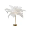 Lampa stołowa FEATHER PALM 60 cm pióra biała