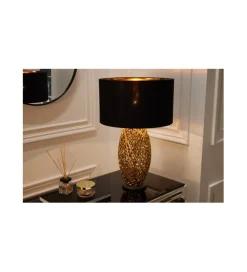Lampa stołowa FLANK 40 cm czarno złota