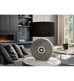 Lampa stołowa HARMONY NATURE 65 cm czarnobiała