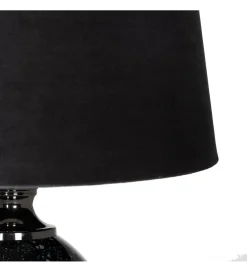 Lampa stołowa HEMLA 64 cm szklana czarno szara