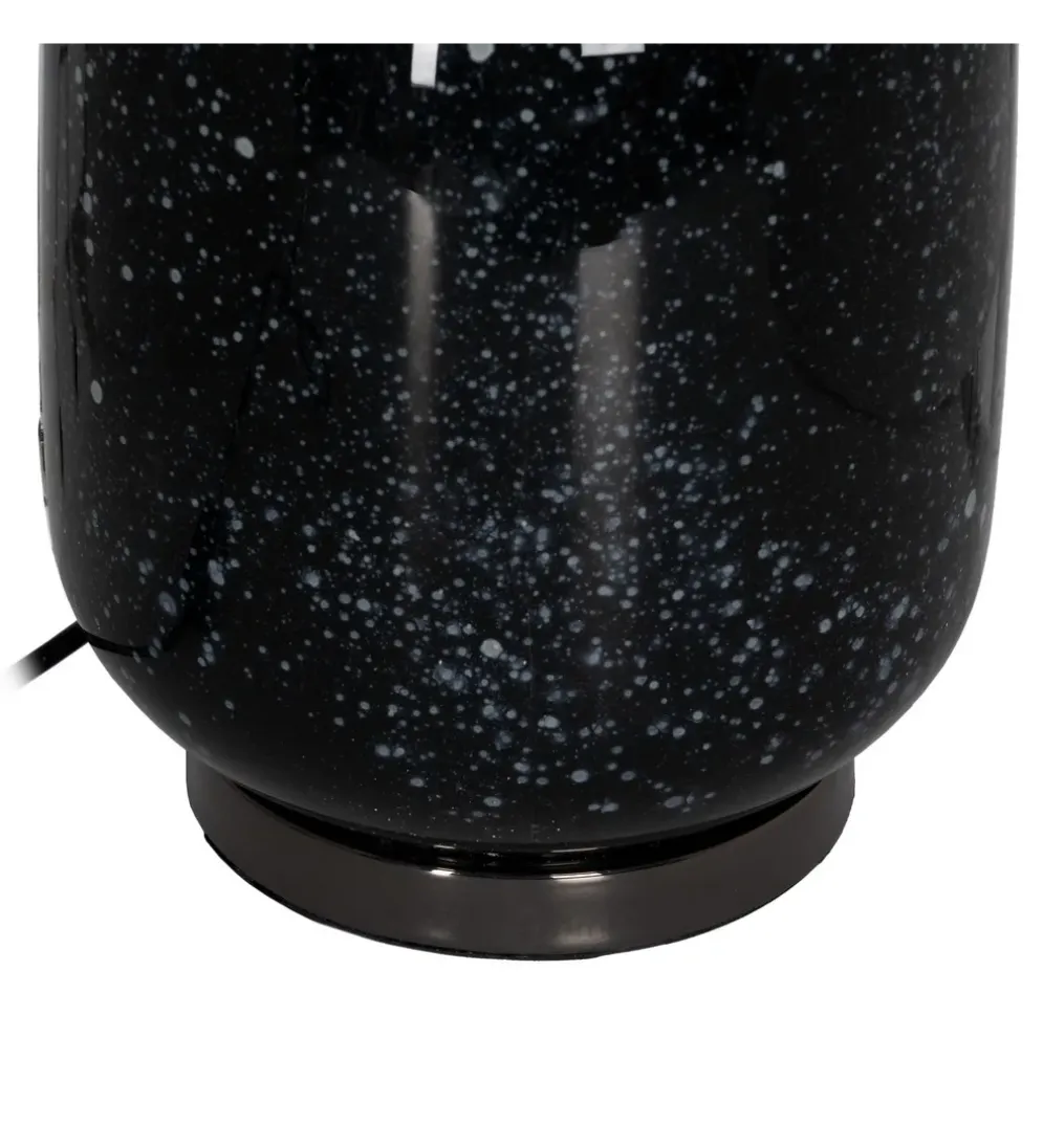 Lampa stołowa HEMLA 64 cm szklana czarno szara
